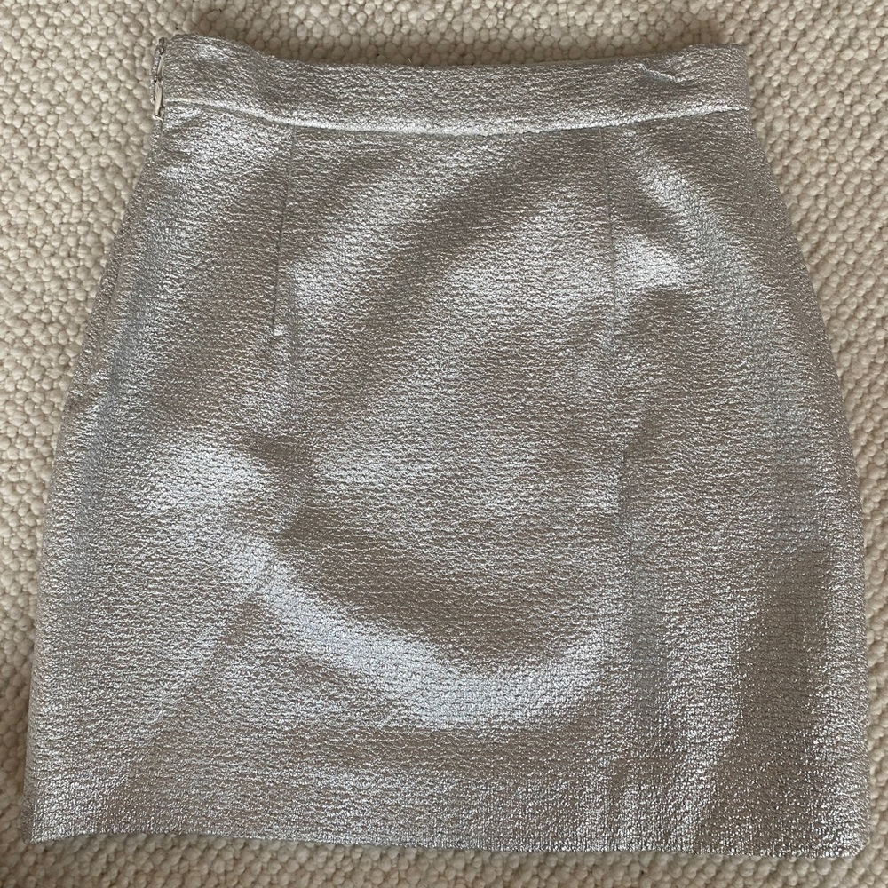 Carven metallic silver mini skirt size 36